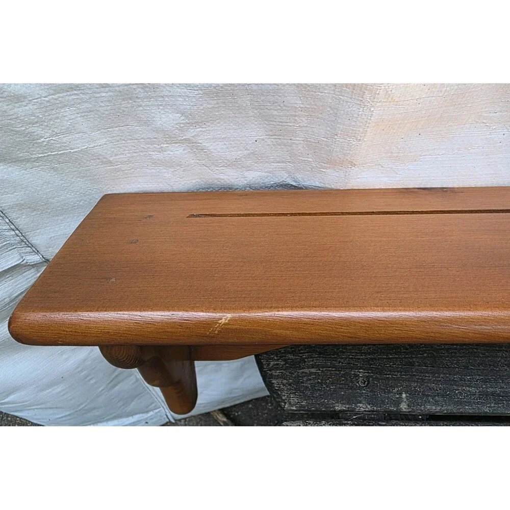Vintage Wooden Plate Rail Wall Shelf – Decorative Scalloped Apron 36